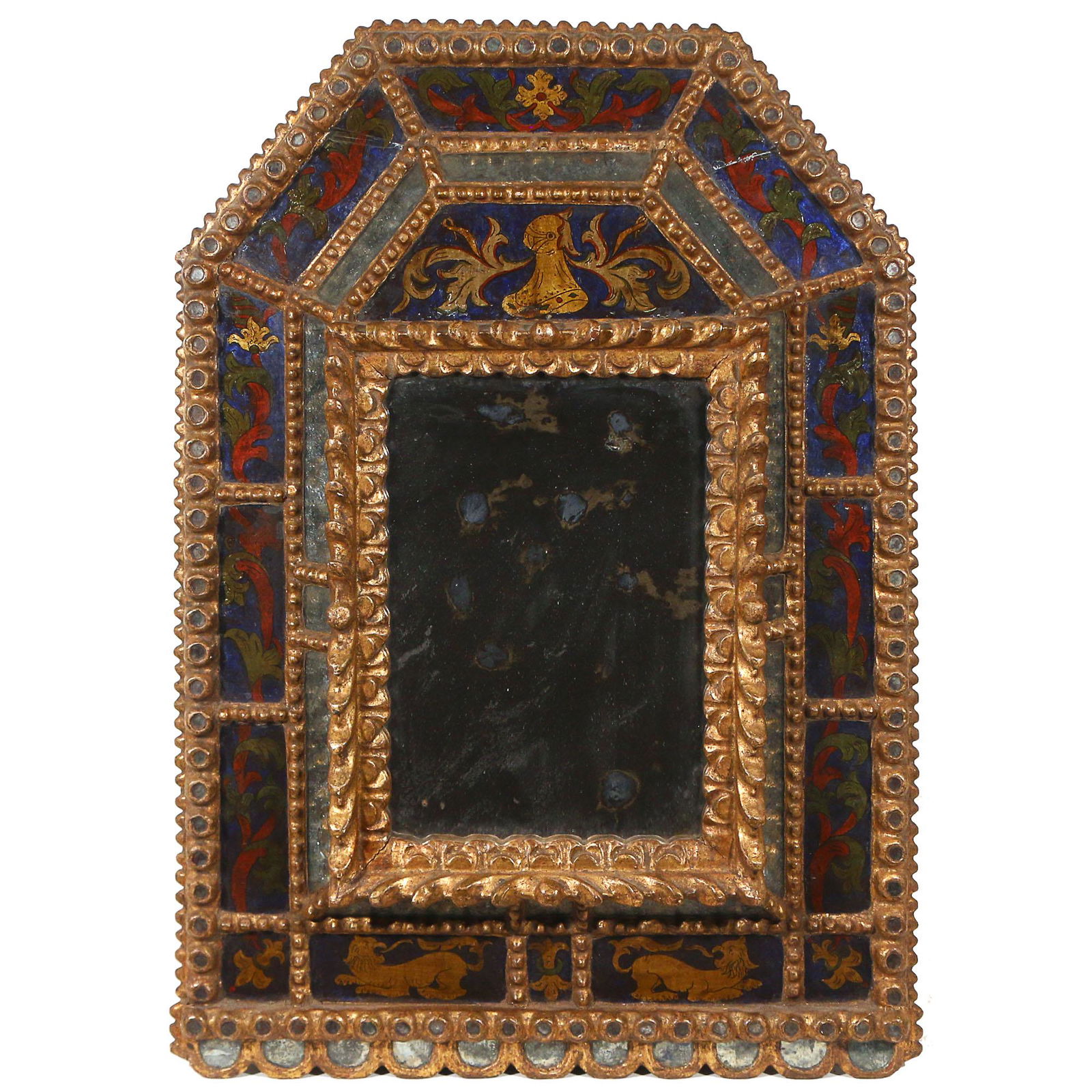 19TH C. OR EARLIER SPANISH EGLOMISE MIRROR (1 of 9)