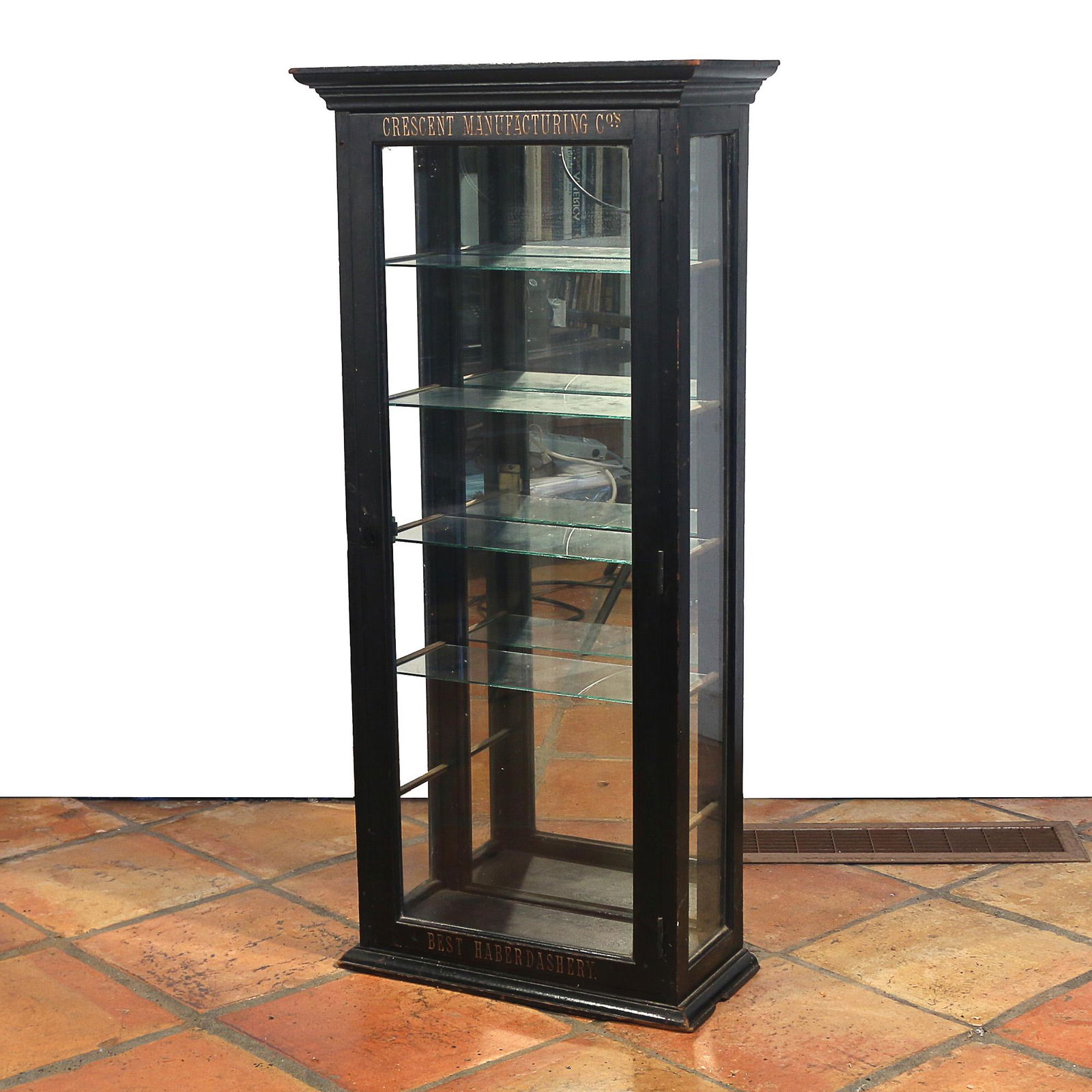 ANTIQUE PAINTED DISPLAY CABINET (1 of 8)