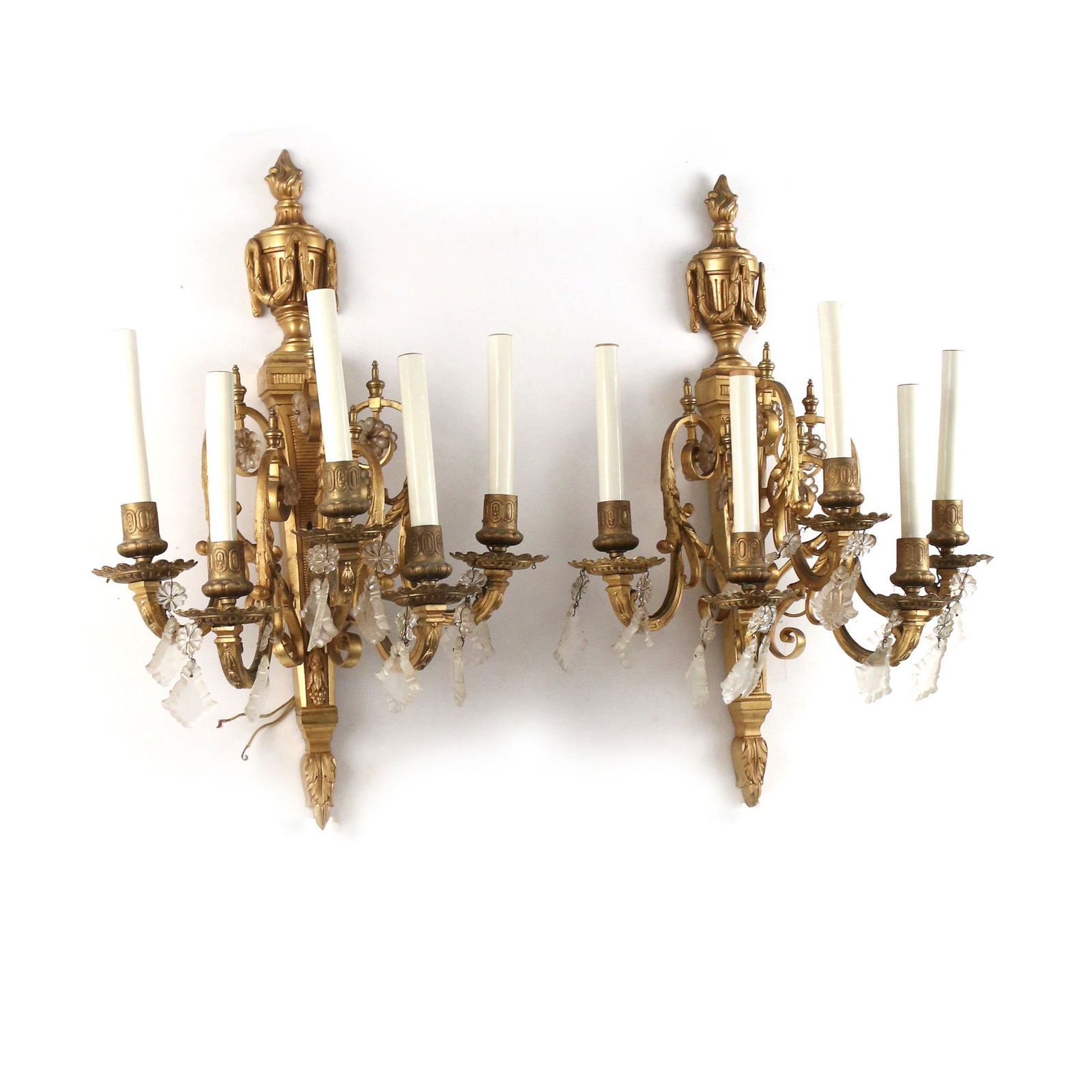 PAIR LOUIS XVI GILT WALL SCONCES (1 of 10)
