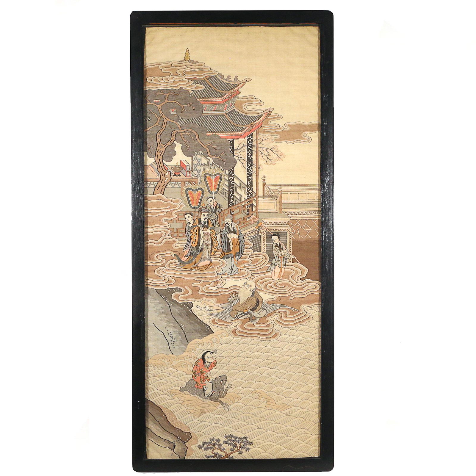 CHINESE SILK EMBROIDERED WALL HANGING (1 of 11)