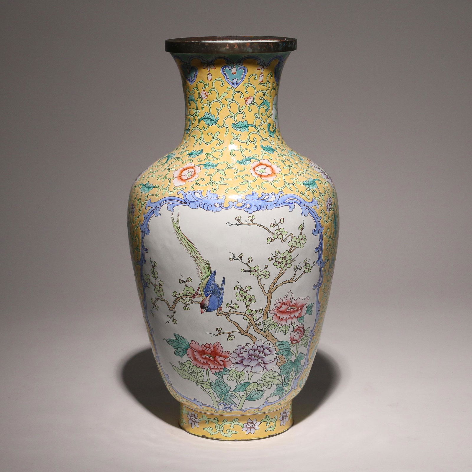 CHINESE ENAMELED BALUSTER VASE (1 of 12)