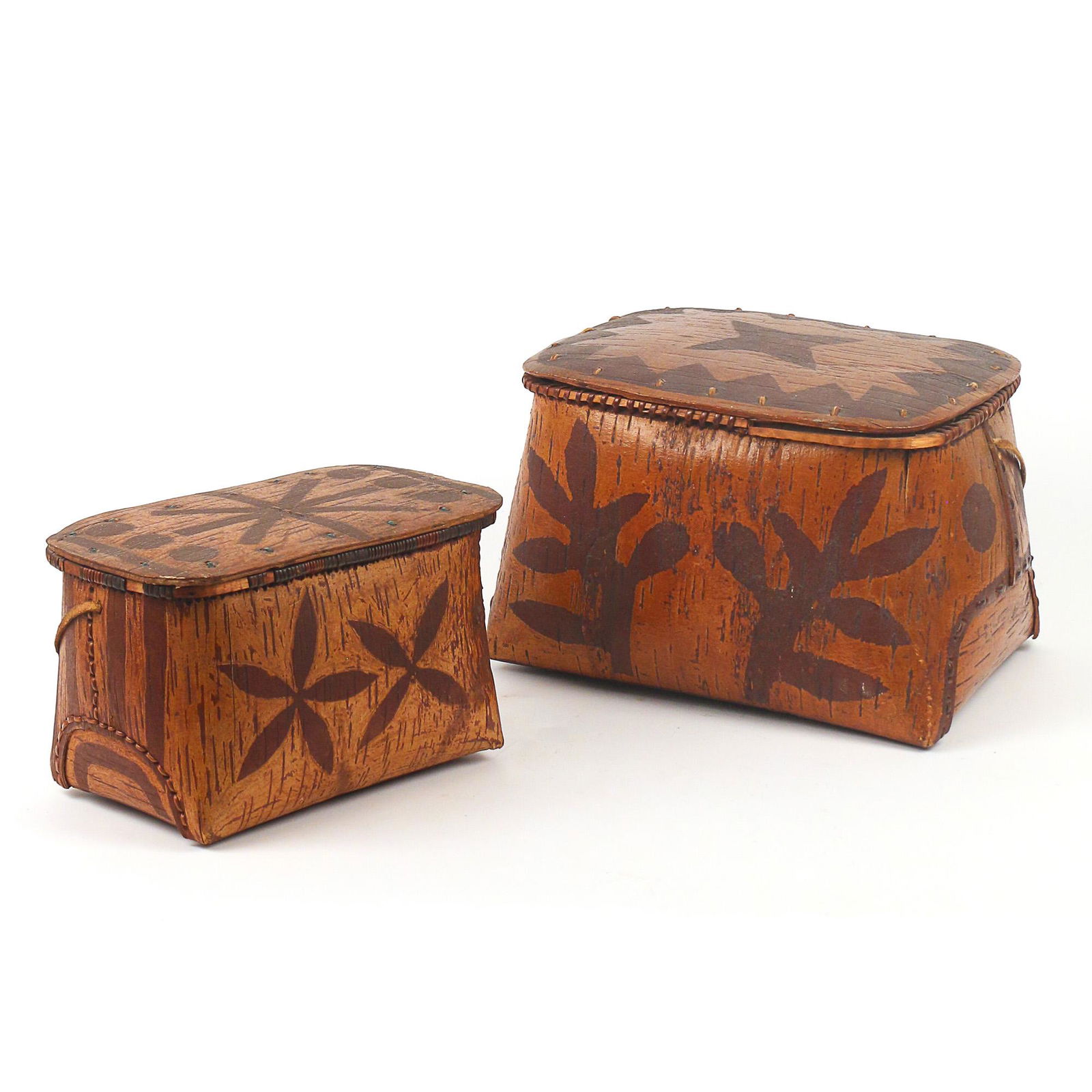 (2pc) NORTHEAST COAST INDIAN  BIRCH BARK BASKETS (1 of 14)