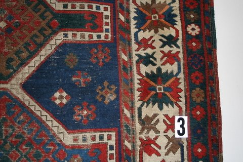 CAUCASIAN RUG, 6 MEDALLION PATTERN, EXTENSIVE OXIDAT - 6