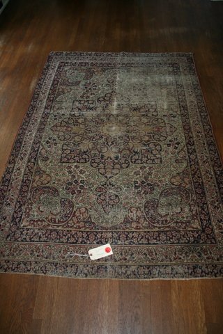 aNTIQUE LAVA KERMAN RUG, 4'-11 X 6'-10", AREA OF EXT - 3