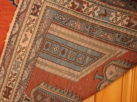 ANTIQUE SHIRVAN RUG, MISSING BARBER POLE ON 1-END, - 3