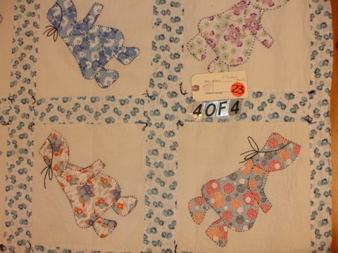 LOT OF 4 VINTAGE QUILTS, 2-QUILTED AND APPLIQUE, IN - 8