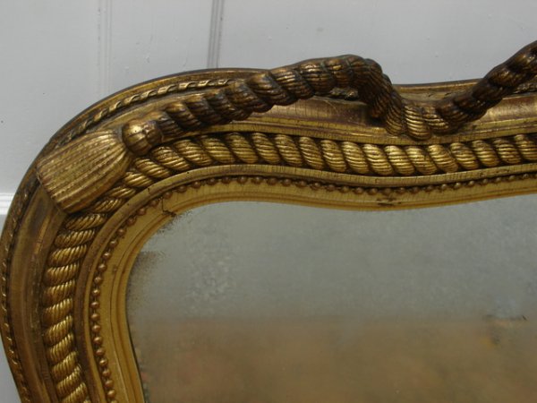 GILT COMPOSITION WALL MIRROR CRESTED BY BRAIDED R - 2