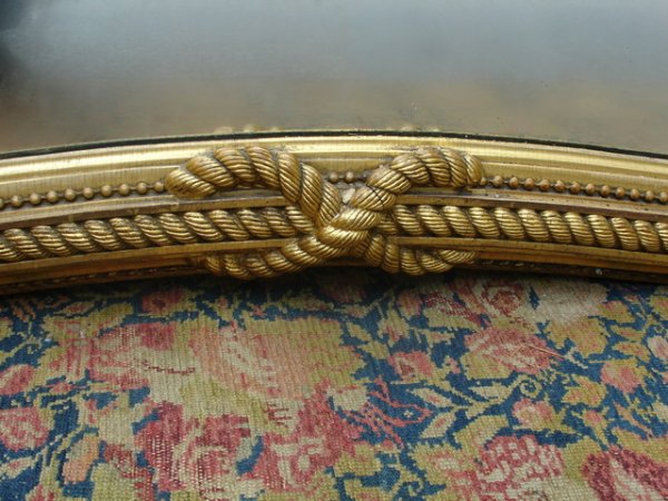 GILT COMPOSITION WALL MIRROR CRESTED BY BRAIDED R - 3