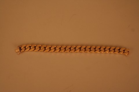 18KYG LINK MEN'S BRACELET, APPROX. 147 GMS., L. 8