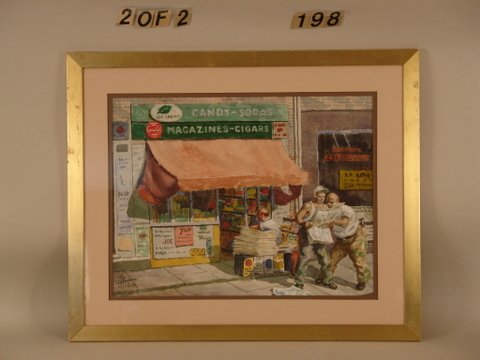 HARRY T. FISK(E (AMER. 1887-1971 PAIR W/C'S,GREEN - 2
