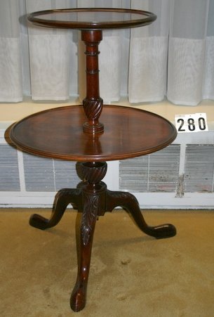 BENJAMIN FERBER MAHOGANY 2 TIER REVOLVING DUMB WA