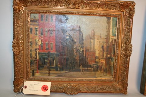 ALFRED MIRA, O/CANVAS BOARD, WAVERLY PLACE, NYC,