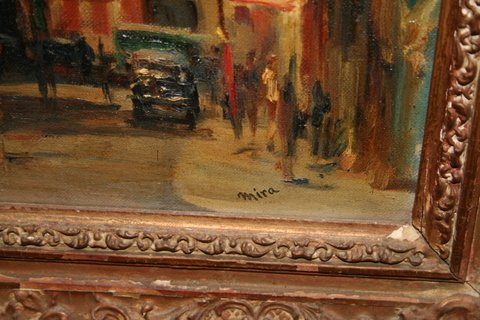 ALFRED MIRA, O/CANVAS BOARD, WAVERLY PLACE, NYC, - 2