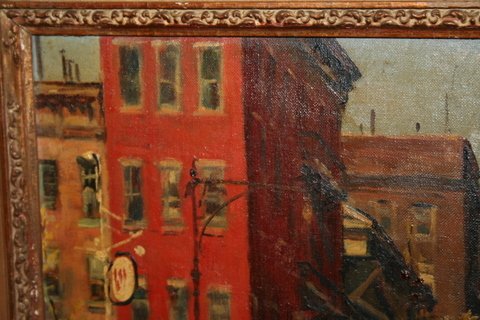 ALFRED MIRA, O/CANVAS BOARD, WAVERLY PLACE, NYC, - 4