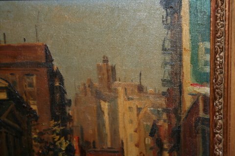 ALFRED MIRA, O/CANVAS BOARD, WAVERLY PLACE, NYC, - 5