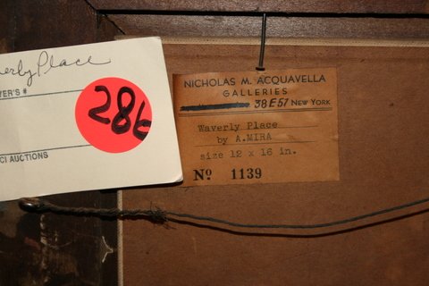 ALFRED MIRA, O/CANVAS BOARD, WAVERLY PLACE, NYC, - 6