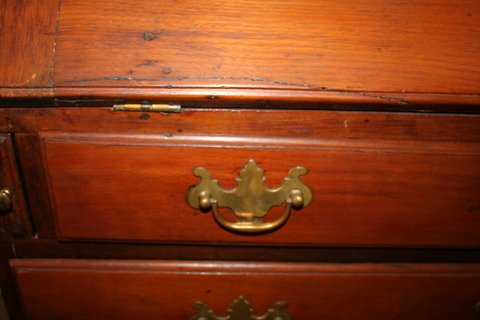 E. 19TH C. AMER. CHIPPENDALE-STYLE SLANT LID DESK - 8
