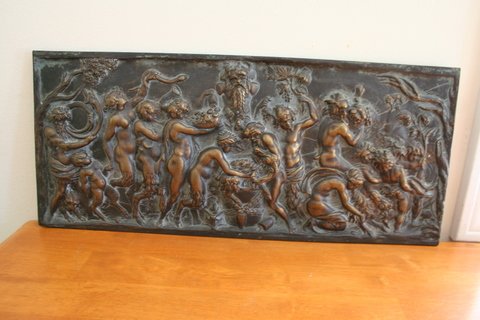 19TH C. BRONZE RELIEF PLAQUE, SHOWING SACRIFICE,