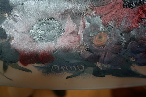 CONTEMPORARY ART GLASS REVERSE PAINTED LAMP SHADE - 2
