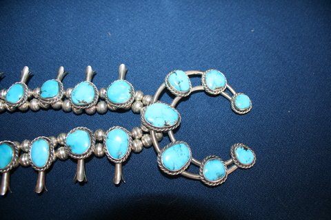 S.W. AMER INDIAN SILVER SQUASH BLOSSOM NE - 10
