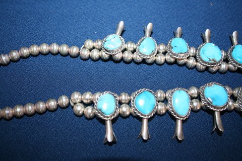 S.W. AMER INDIAN SILVER SQUASH BLOSSOM NE - 3