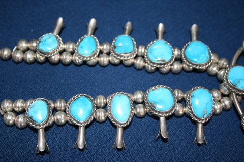 S.W. AMER INDIAN SILVER SQUASH BLOSSOM NE - 5