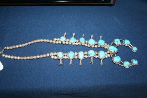 S.W. AMER INDIAN SILVER SQUASH BLOSSOM NE - 6