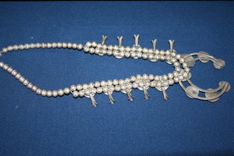 S.W. AMER INDIAN SILVER SQUASH BLOSSOM NE - 7