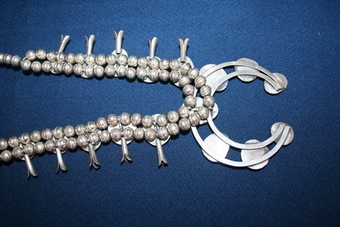 S.W. AMER INDIAN SILVER SQUASH BLOSSOM NE - 8