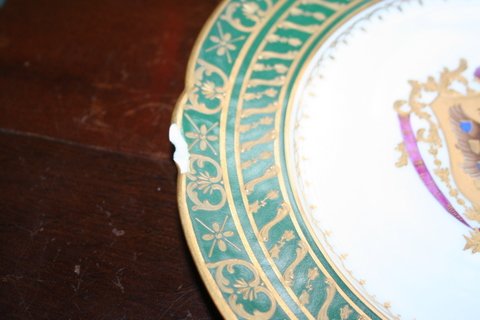 19TH C. RUSSIAN ARMORIAL SERVICE PLATE, DIA. 9 ¾" - 5
