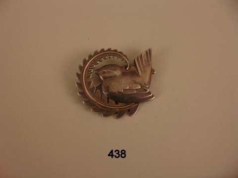 GEORG JENSEN, DENMARK, STERLING SILVER PIN - # 30: 1 5/8" X 1 3/4"