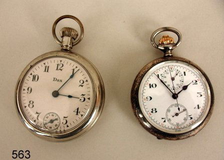 '935' ENGLISH SILVER CALENDAR POCKET WATCH & 2ND.