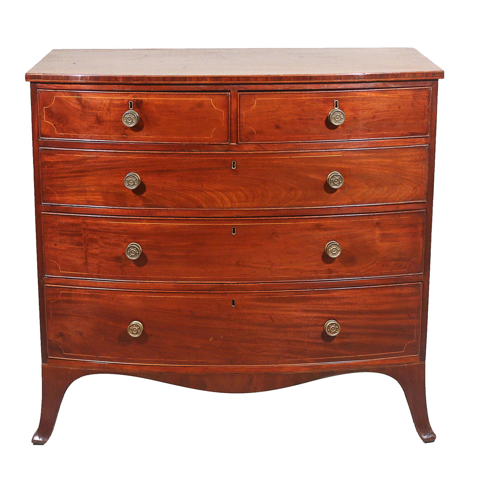 EARLY 19th CENTURY AMERICAN BOW FRONT CHEST (1 of 13)