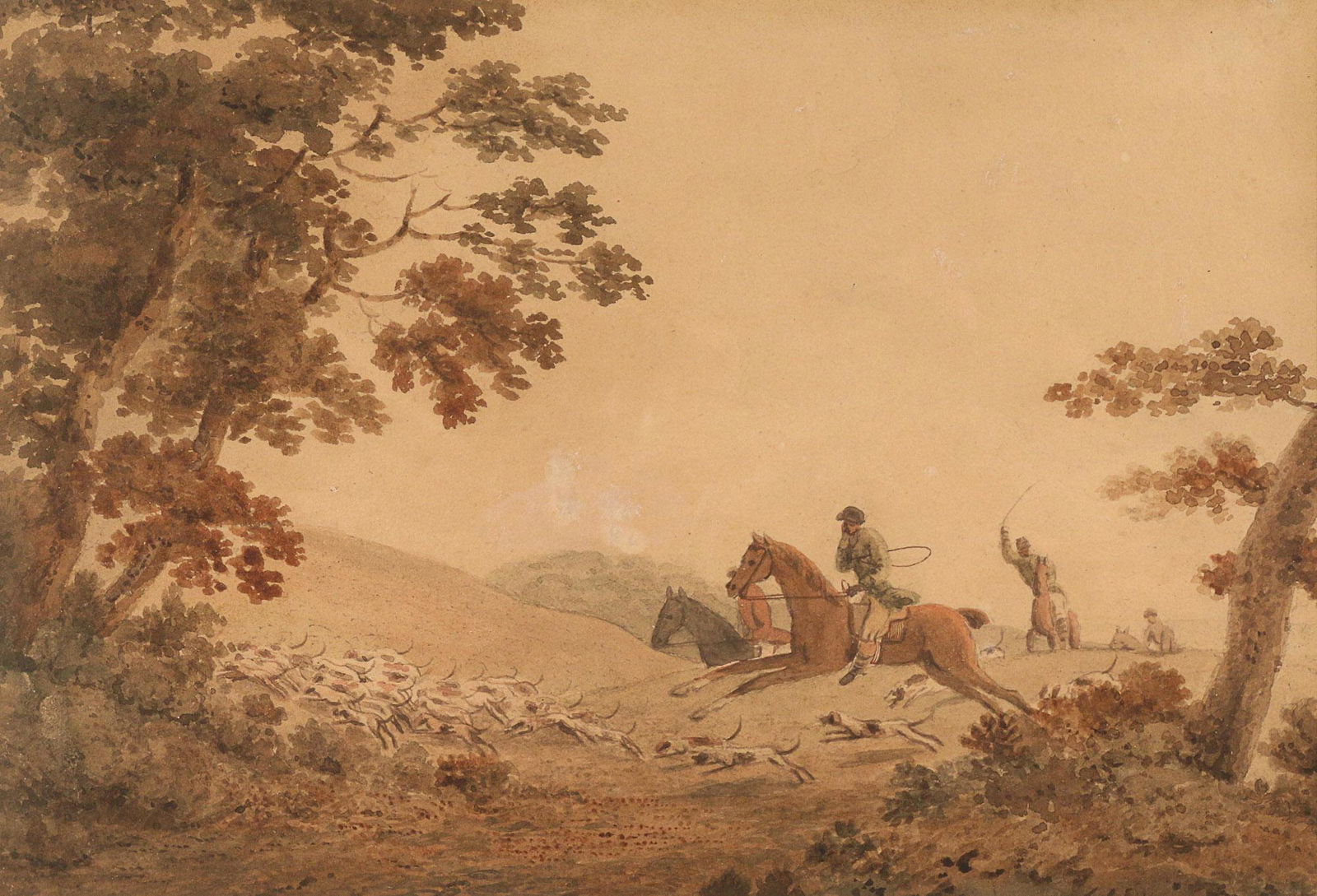 (ATTRIB) JOHN COLLINS (1725-1759) WATERCOLOR (1 of 6)