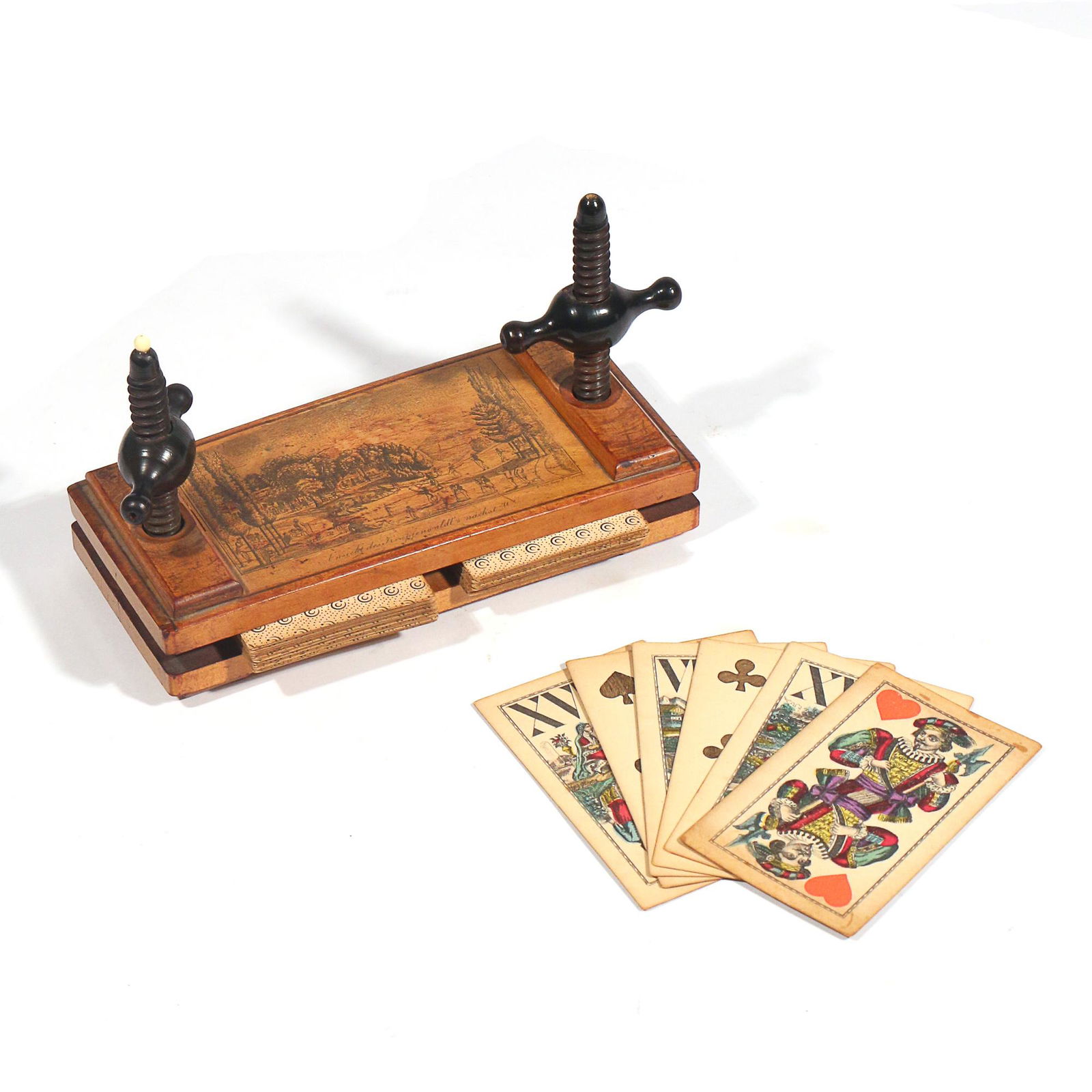 ANTIQUE CARD PRESS & PLAYING CARDS (1 of 4)