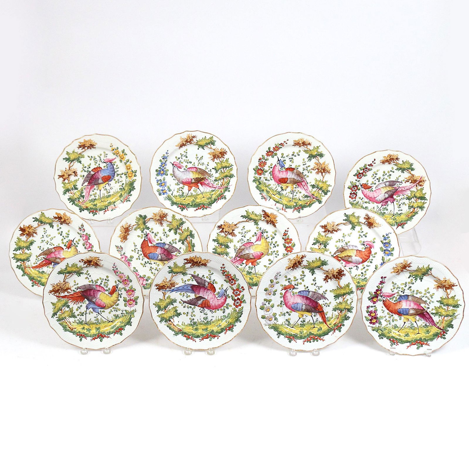 (12pc) CHELSEA EXOTIC BIRD DINNER PLATES (1 of 13)