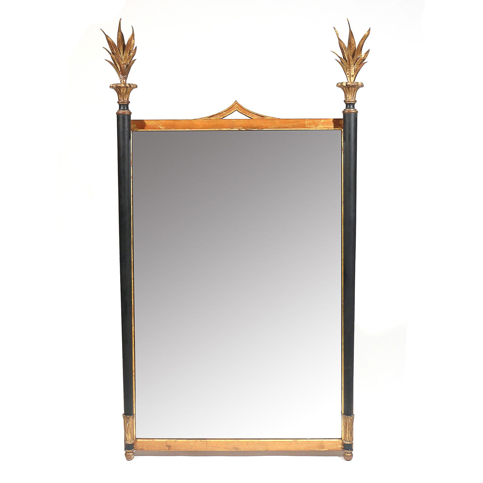 20th C. ITALIAN GILT & EBONIZED WALL MIRROR (1 of 9)