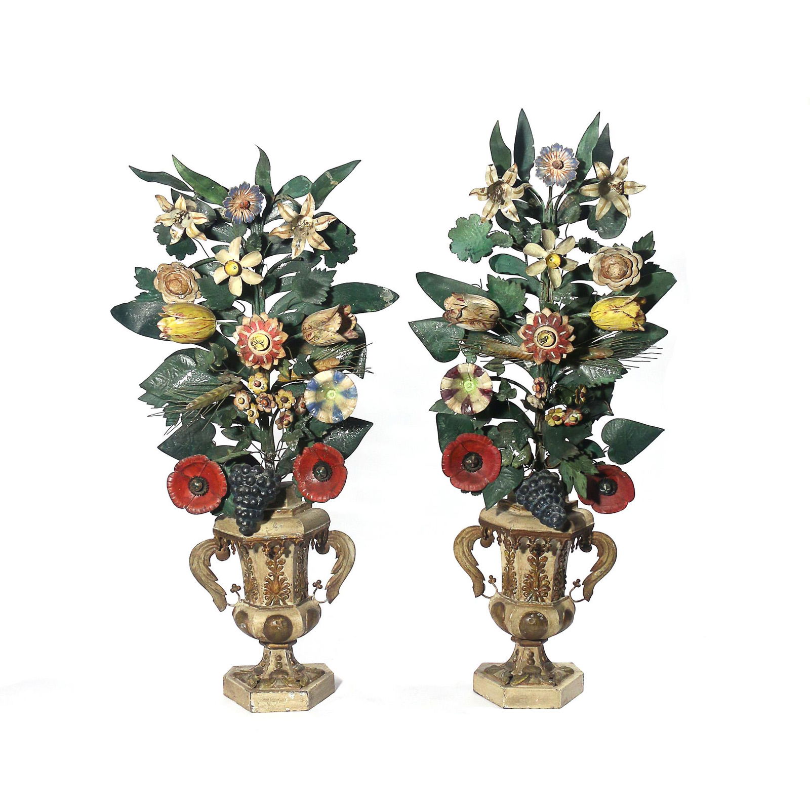 PAIR PAINTED TOLE WIRE APPLIQUES (1 of 6)