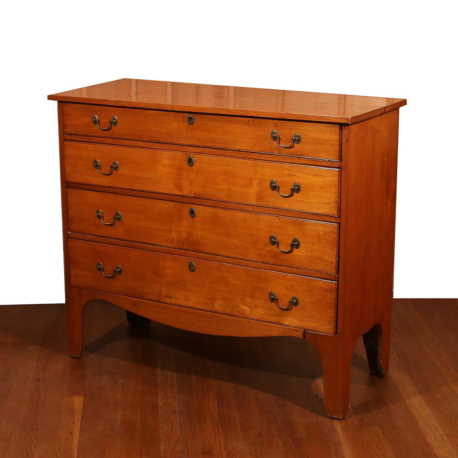 E. 19th CENTURY AMERICAN CHERRY FOUR DRAWER CHEST (1 of 6)