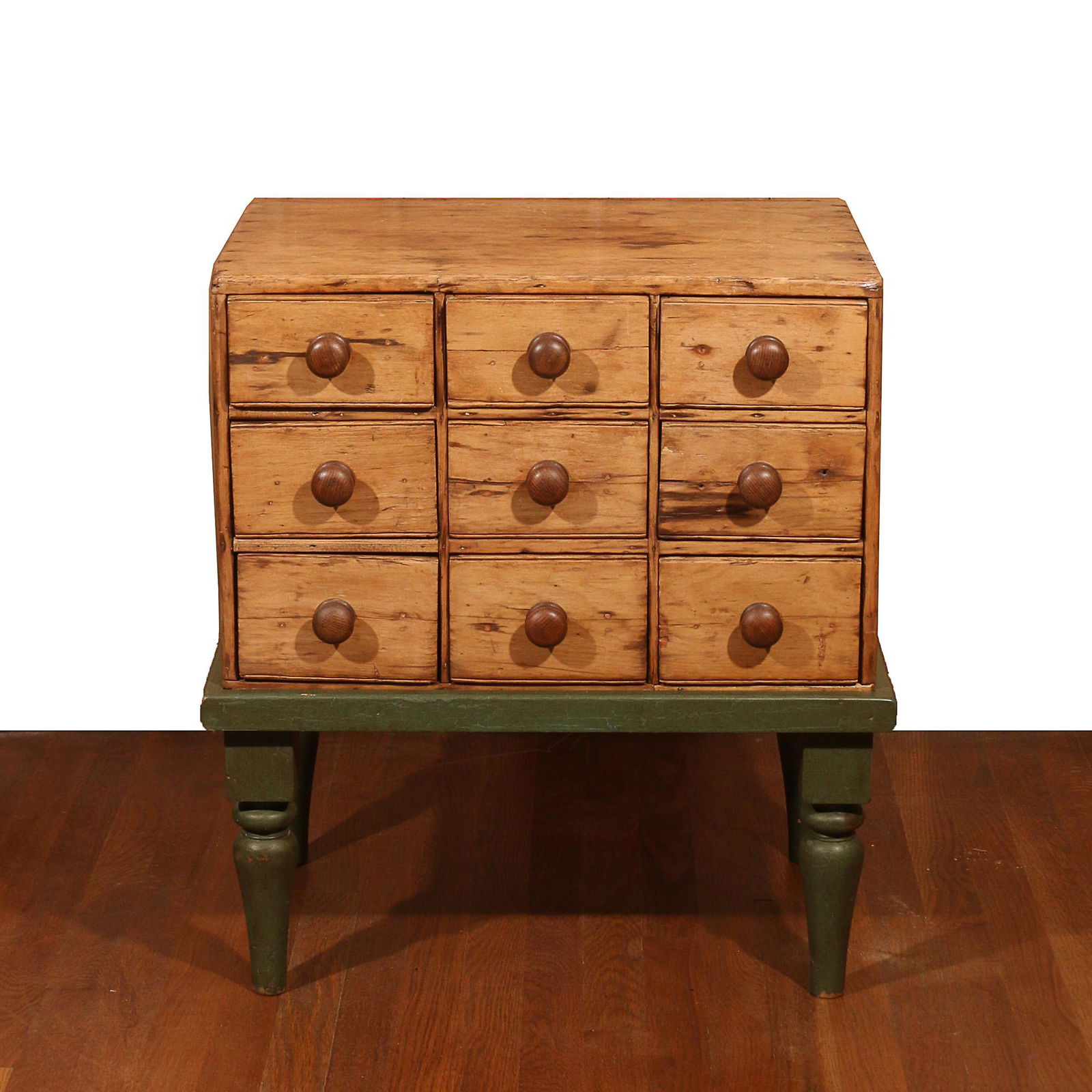 ANTIQUE APOTHECARY CABINET ON STAND (1 of 6)