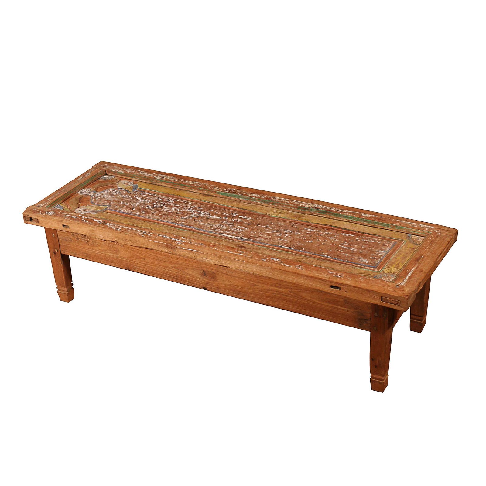 MIDDLE EASTERN CARVED POLYCHROME DOOR LOW TABLE (1 of 10)