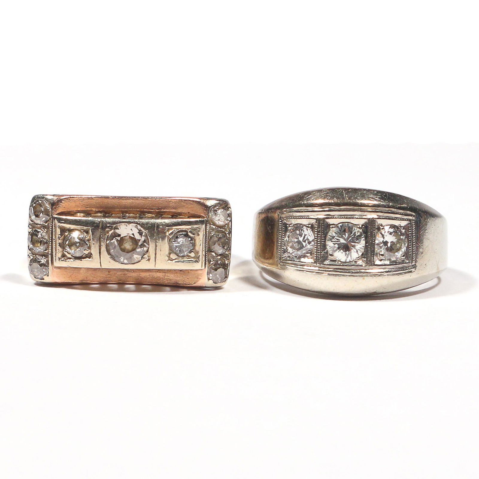 (2pc) DIAMOND & 14k GOLD RINGS (1 of 10)