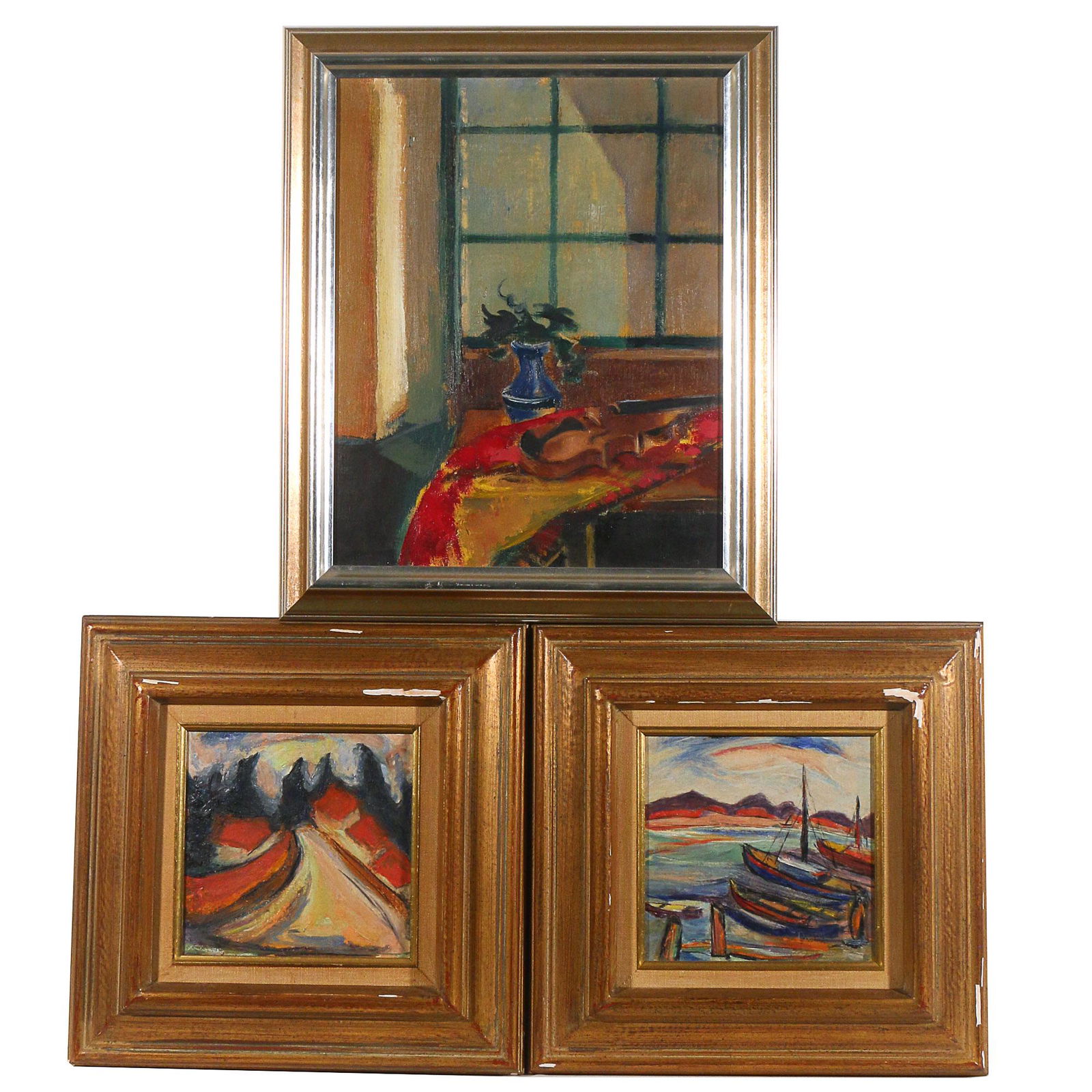 (3pc) EXPRESSIONIST OIL PAINTINGS (1 of 9)