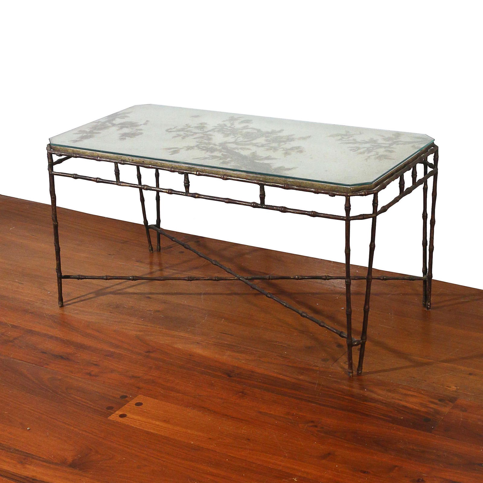 JAPONISME REVERSE PAINTED GLASS LOW TABLE (1 of 9)
