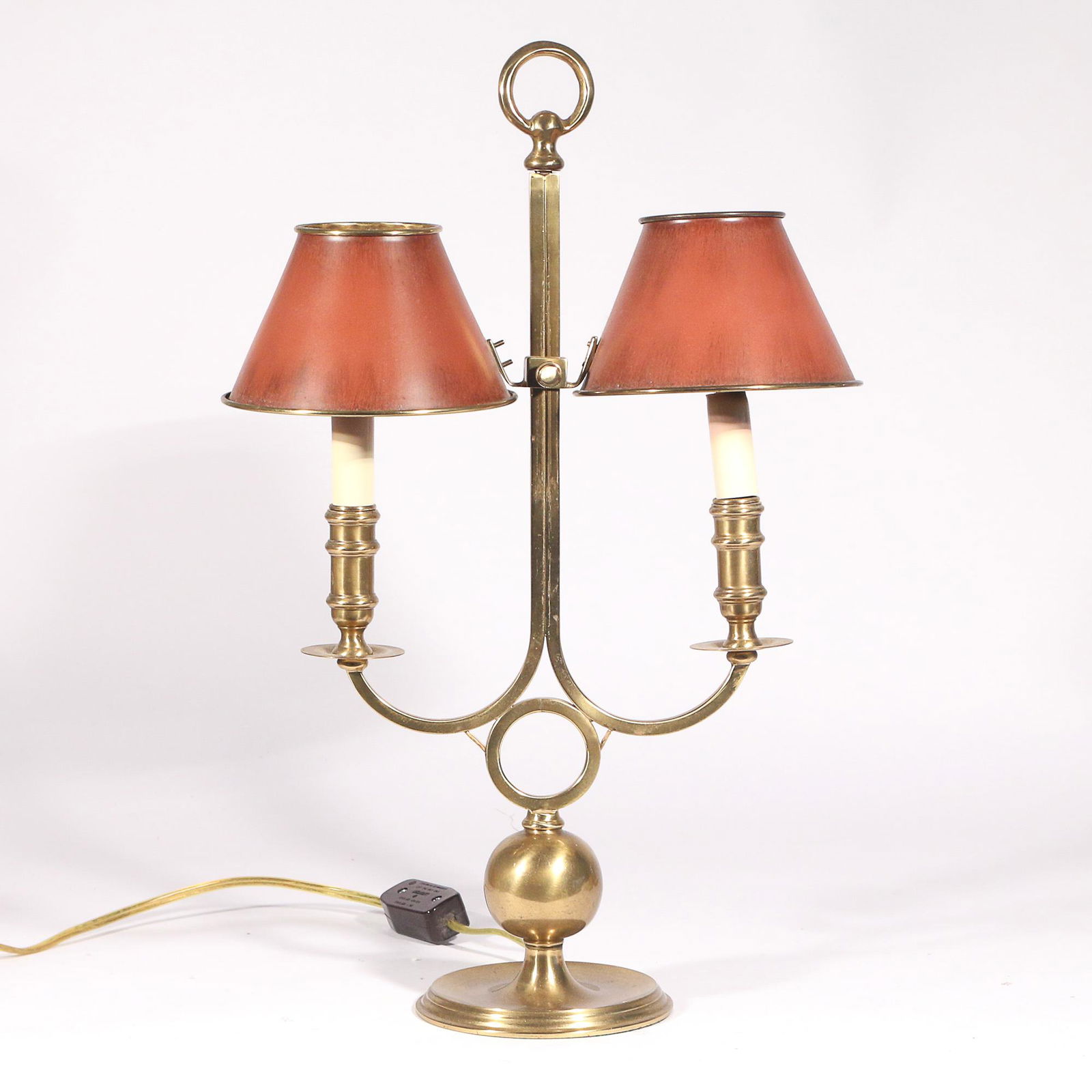 REPRODUCTION TWO-LIGHT BRASS STUDENT LAMP (1 of 5)