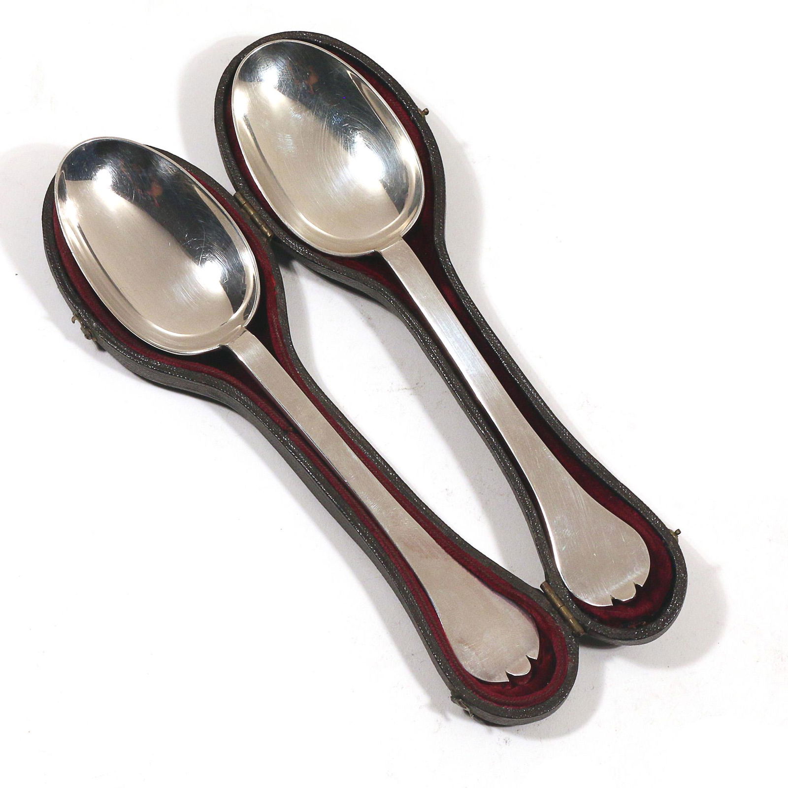 PAIR SILVER TREFID SPOONS (1 of 7)
