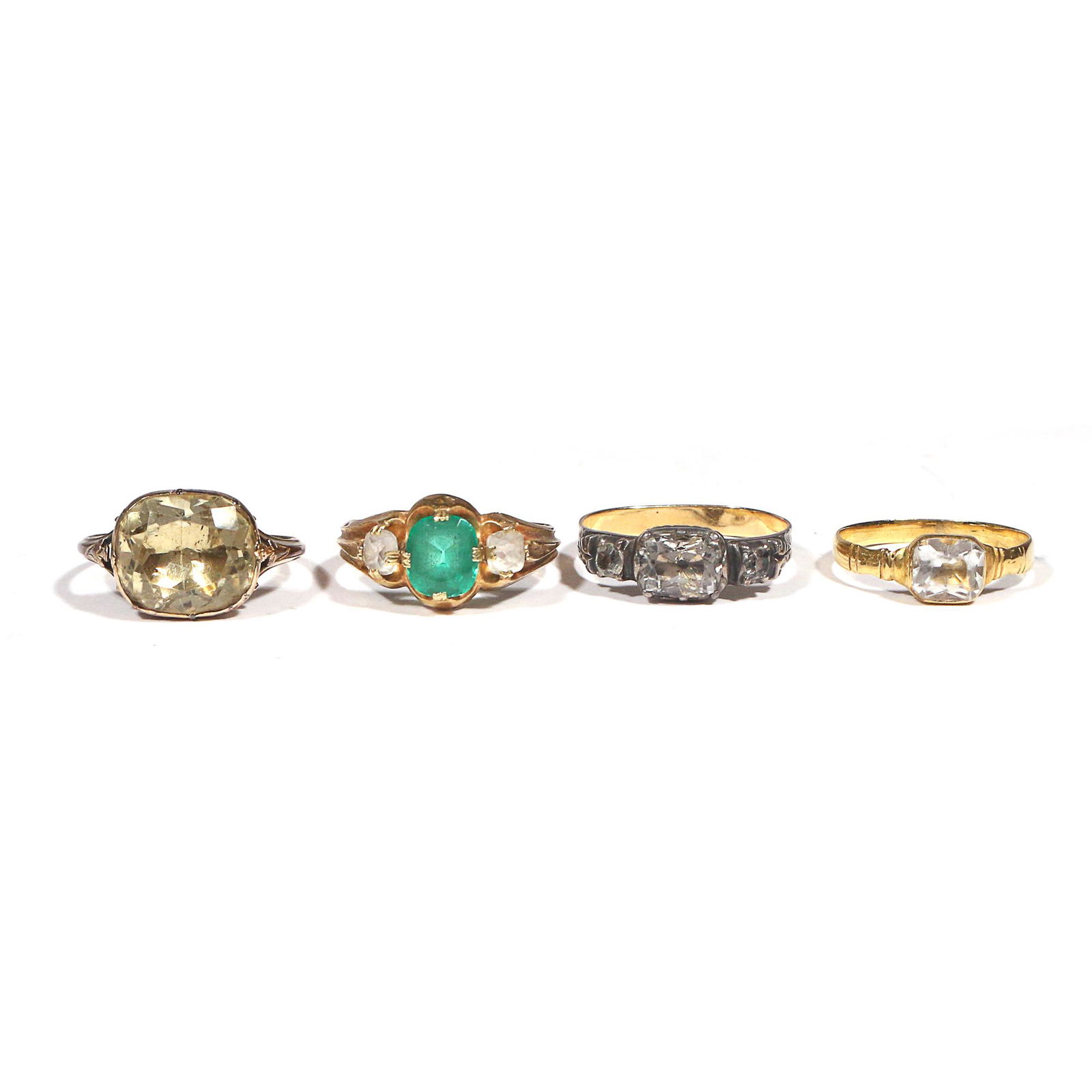 (4pc) MISC. ANTIQUE GOLD RINGS (1 of 5)