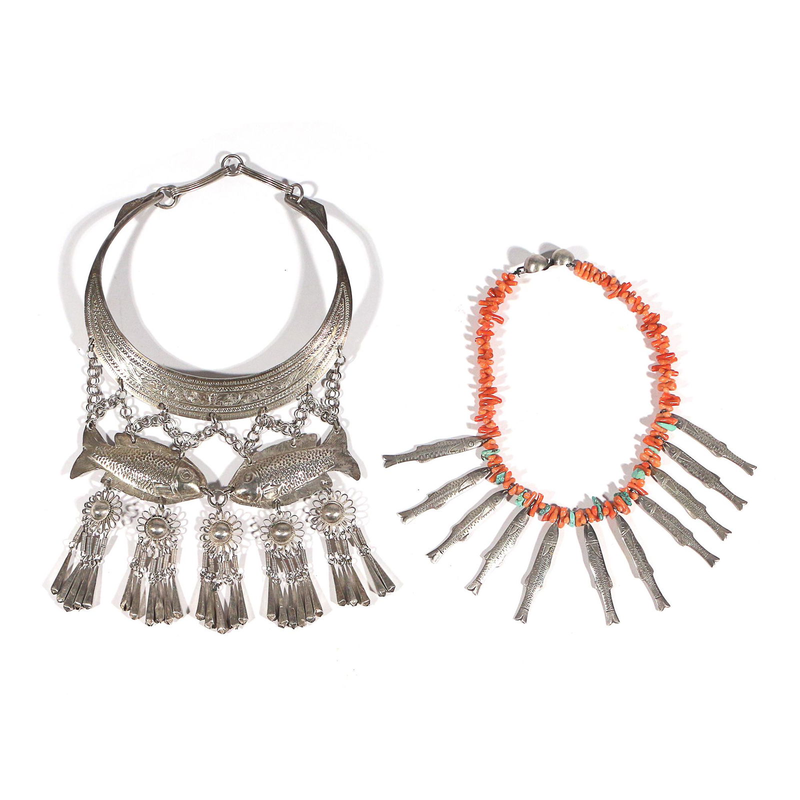 (2pc) STERLING SILVER FISH NECKLACES (1 of 7)