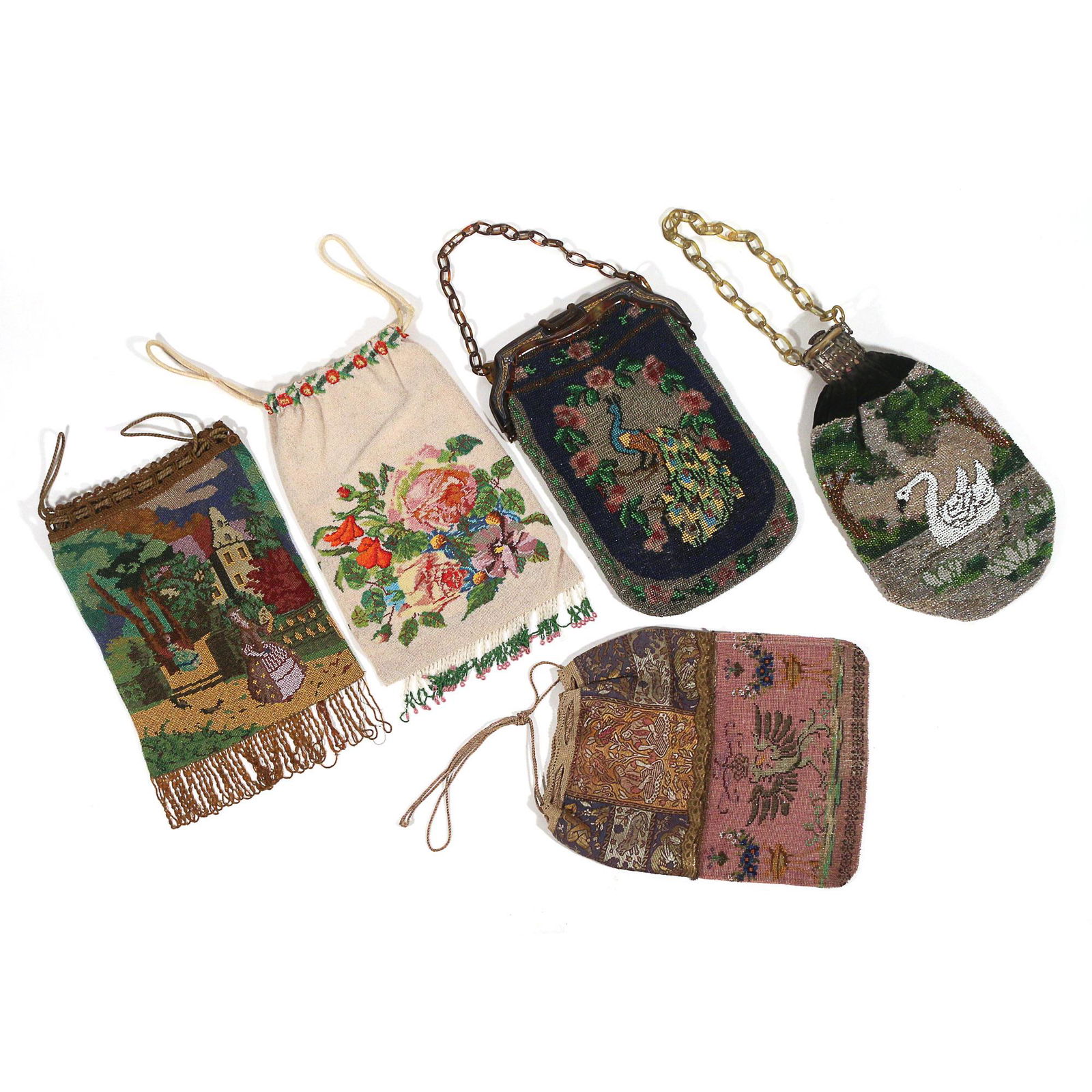 (5pc) VARIOUS VINTAGE BEADWORK BAGS (1 of 7)