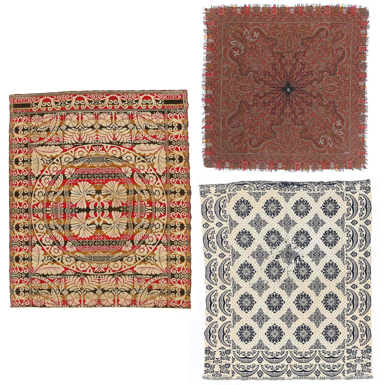 (3pc) GROUP of EARLY TEXTILES (1 of 20)